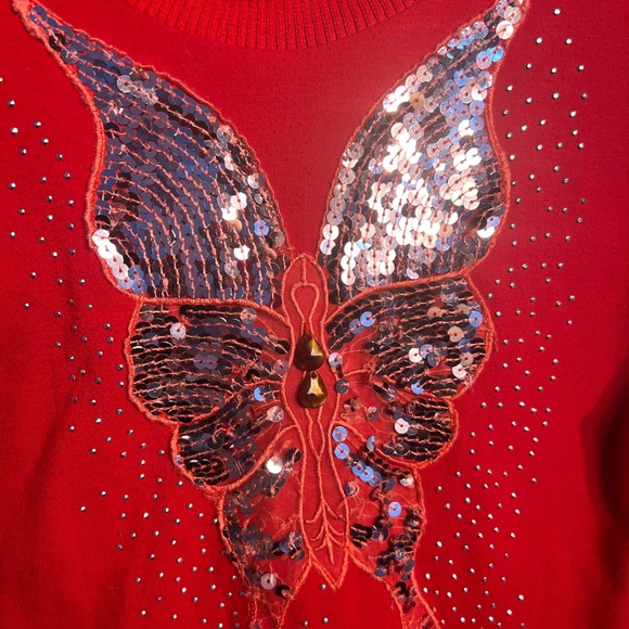 Size15 Kasaruva Sparkling Ornament on Front Turtleneck 35% Linen 65% Cotton - Picture 3 of 6